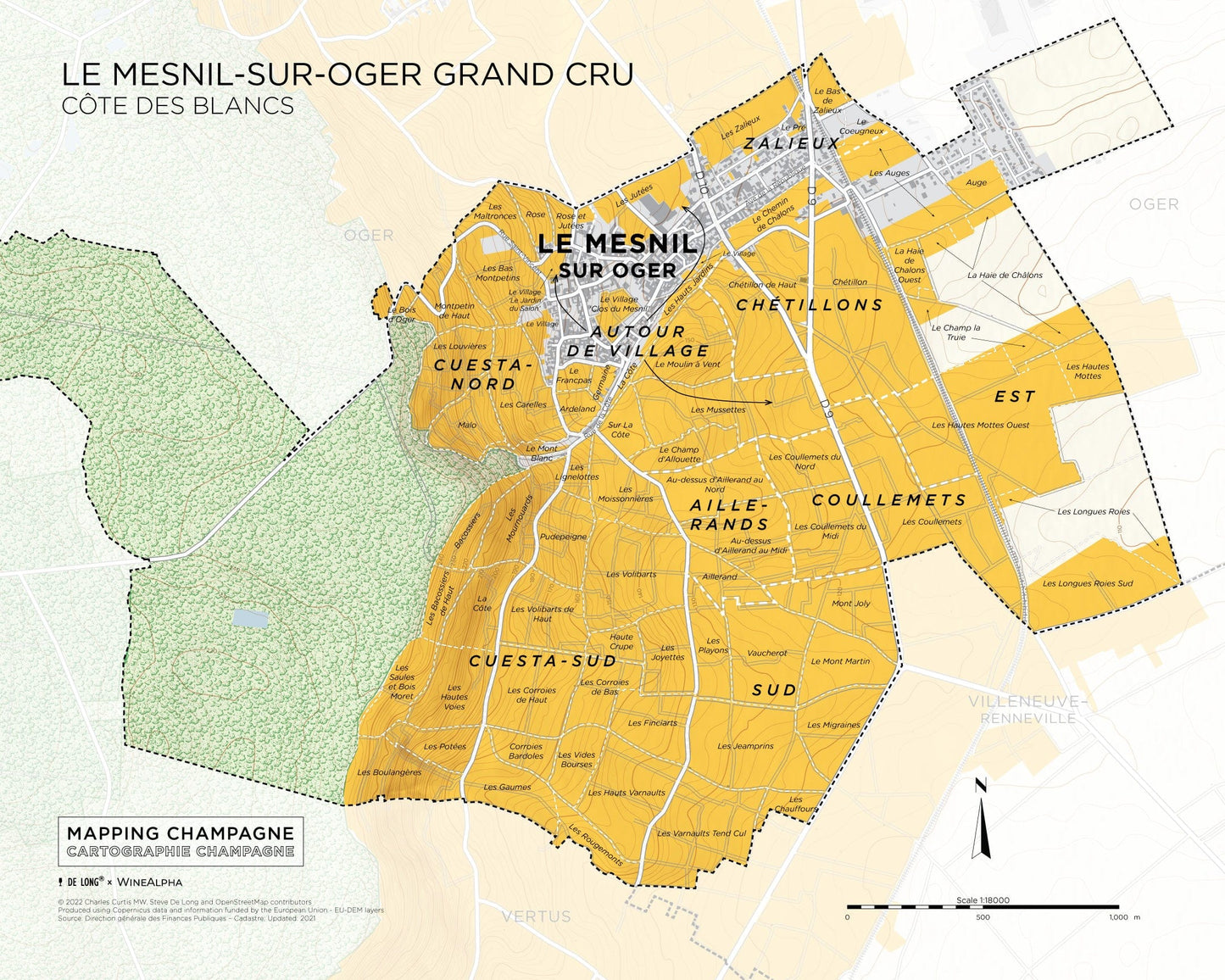 Le Mesnil-sur-Oger Grand Cru Map