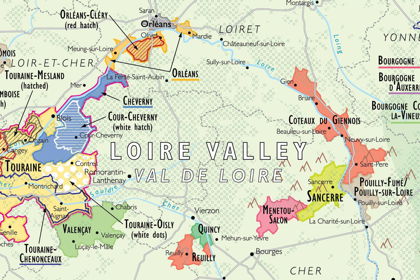 Wine Map of France detail