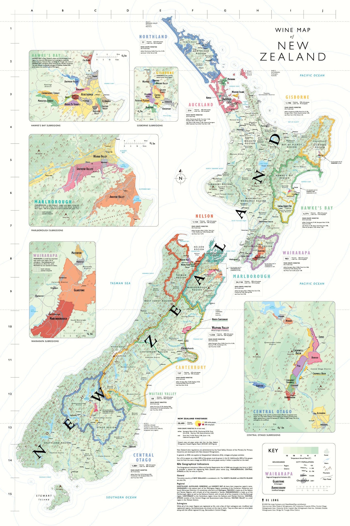 Wine Map of New Zealand