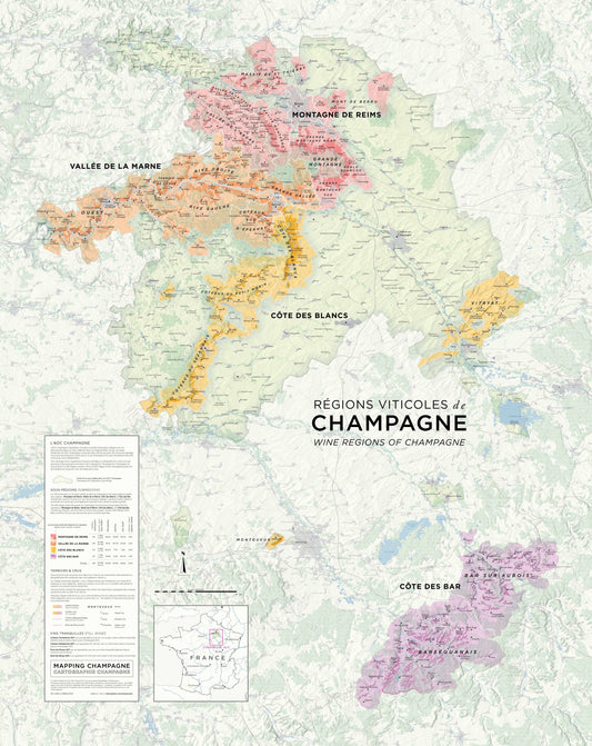 Wine Regions of Champagne Map