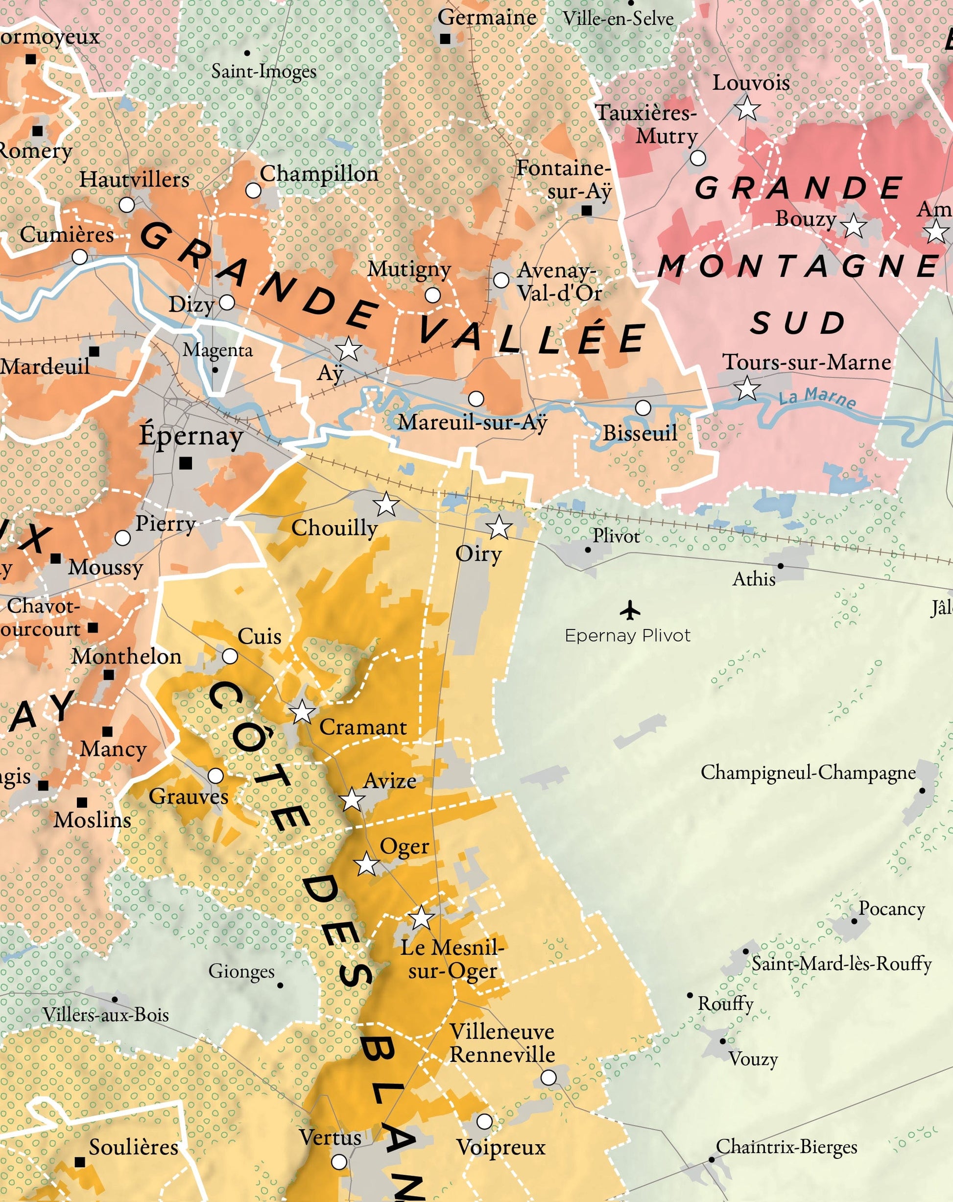 Wine Regions of Champagne Map Detail